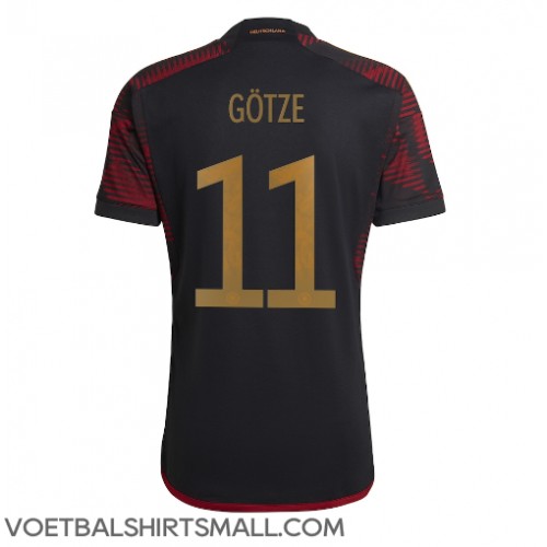 Duitsland Mario Gotze #11 Voetbalkleding Uitshirt WK 2022 Korte Mouwen